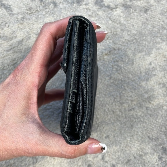 Prada Nylon Envelope Snap Wallet Black Designer Classic Everyday Triangle Plaque - Picture 5 of 16